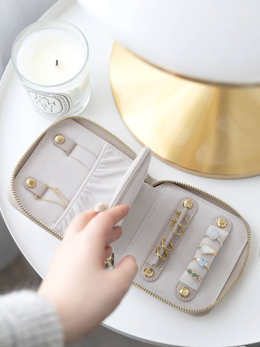 Taupe Compact Jewellery Roll
