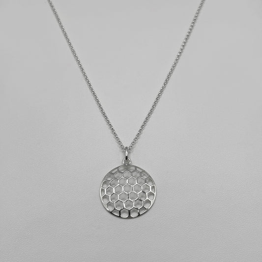 Honeycomb Pendant on a Fine Classic Necklace