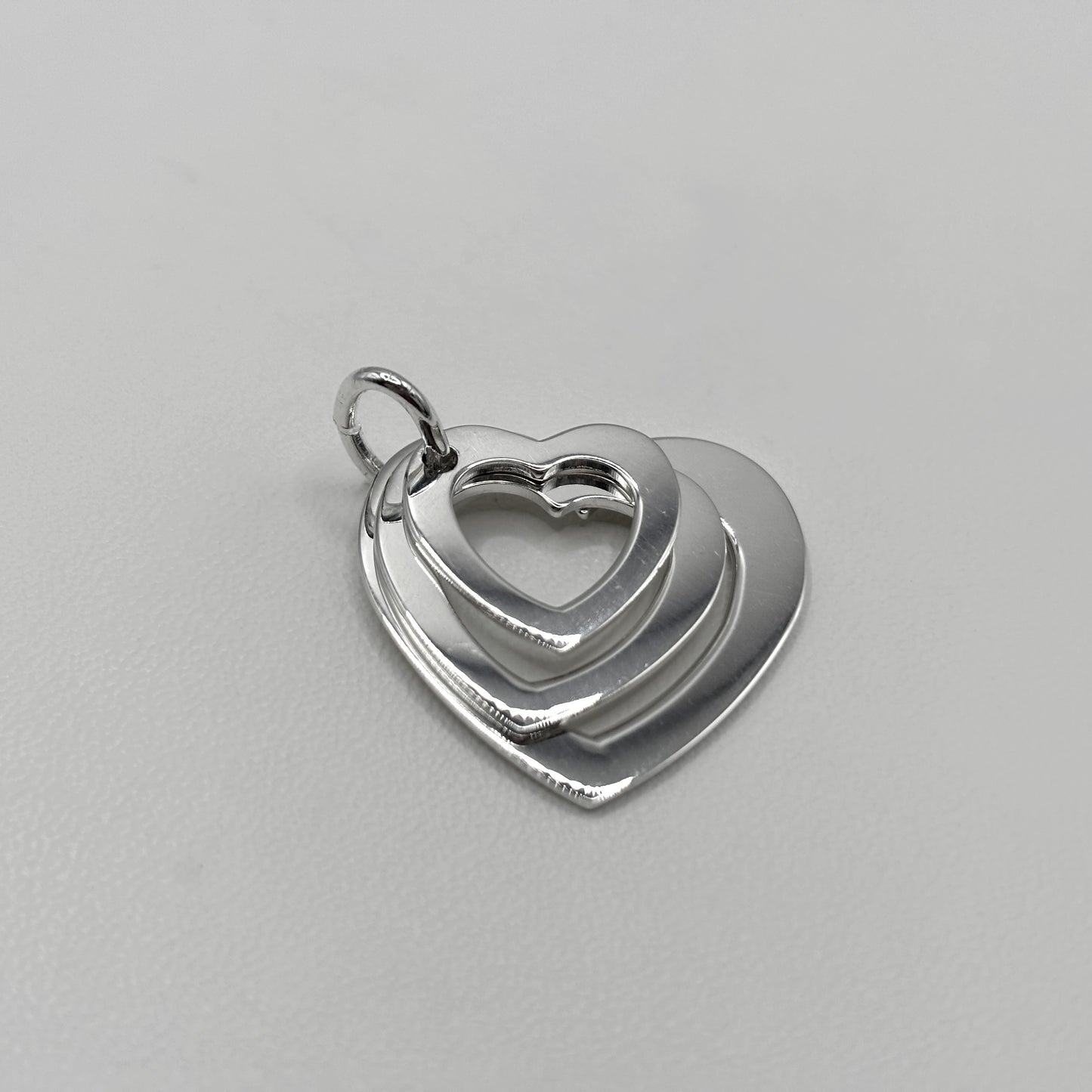 Triple Heart Pendant on a Bead Necklace
