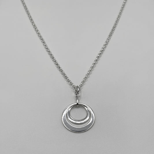 Two Ring Pendant on a  Classic Necklace