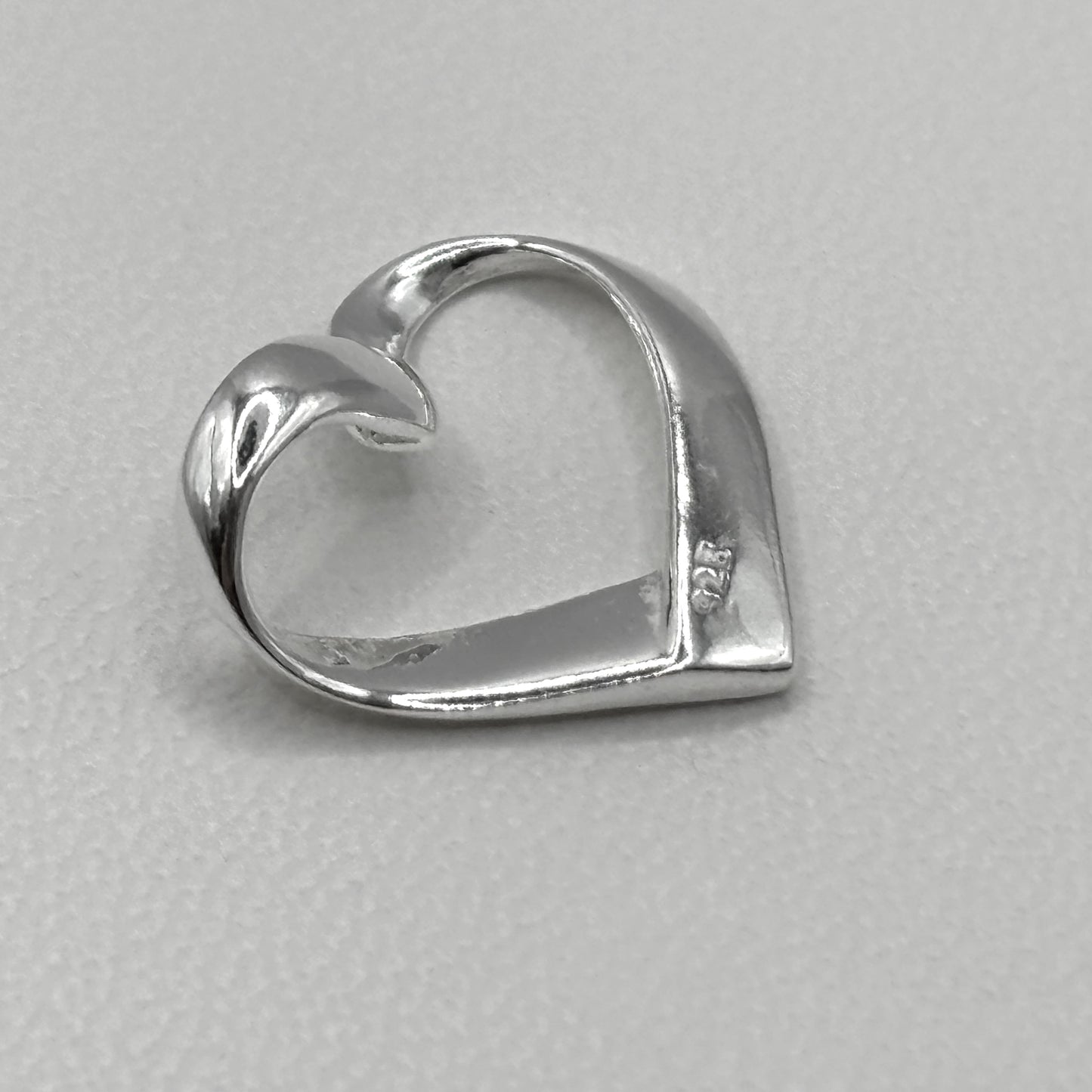 Ribbon Heart Pendant on a Fine Classic Necklace - Small