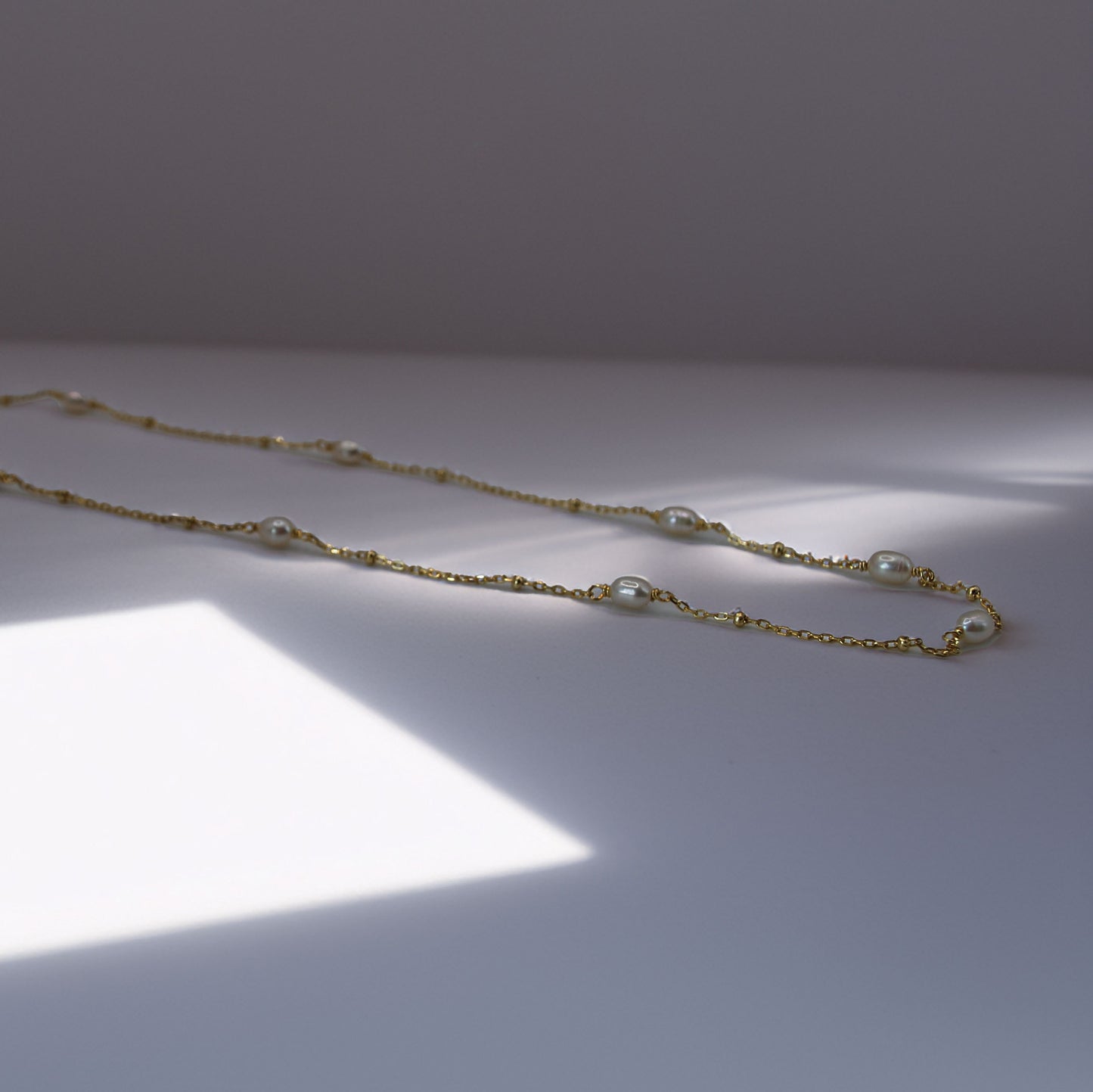 Pearl Satellite Necklace - Gold