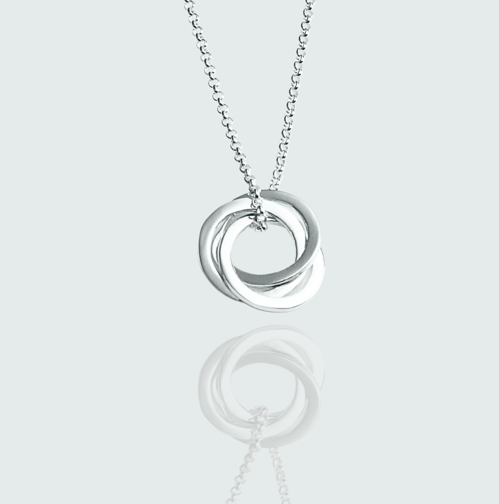 Three Ring Pendant on a Fine Classic Necklace