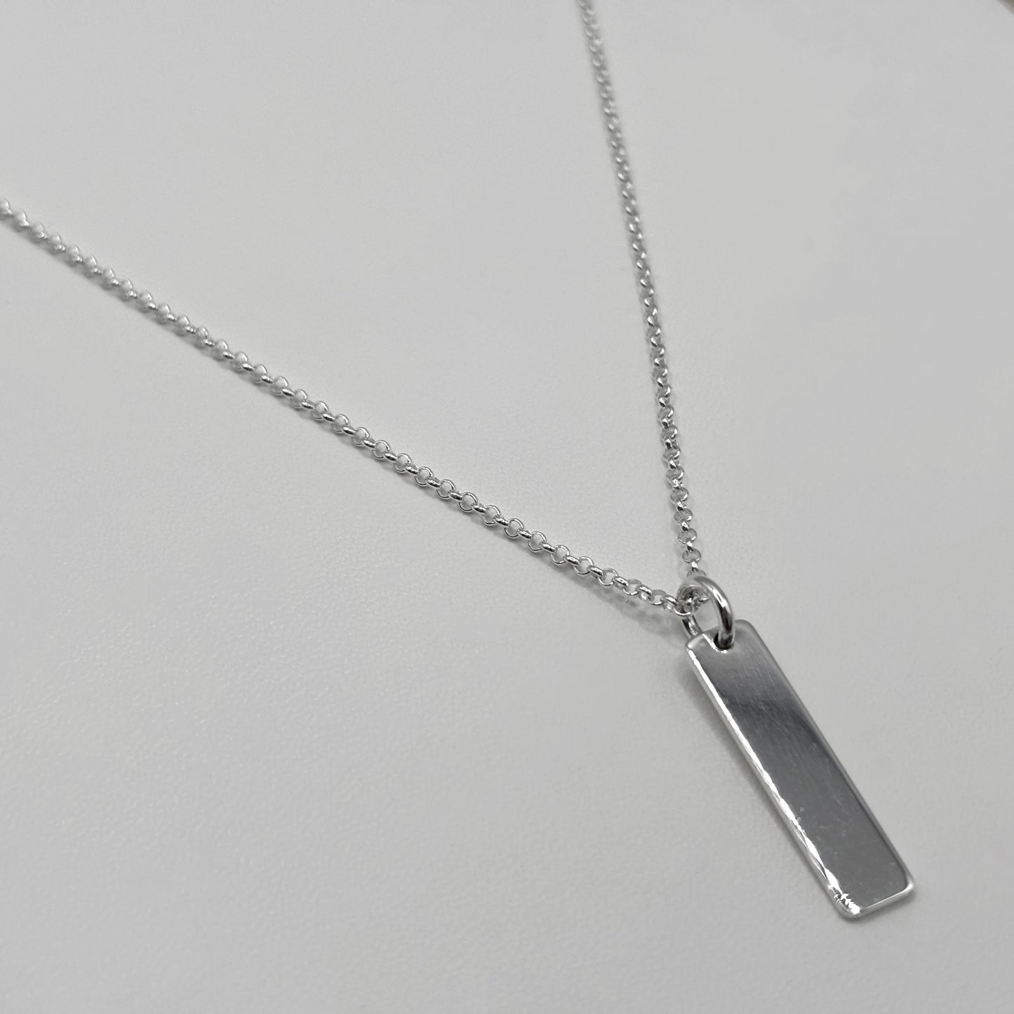 Bar Pendant on a Fine Classic Necklace
