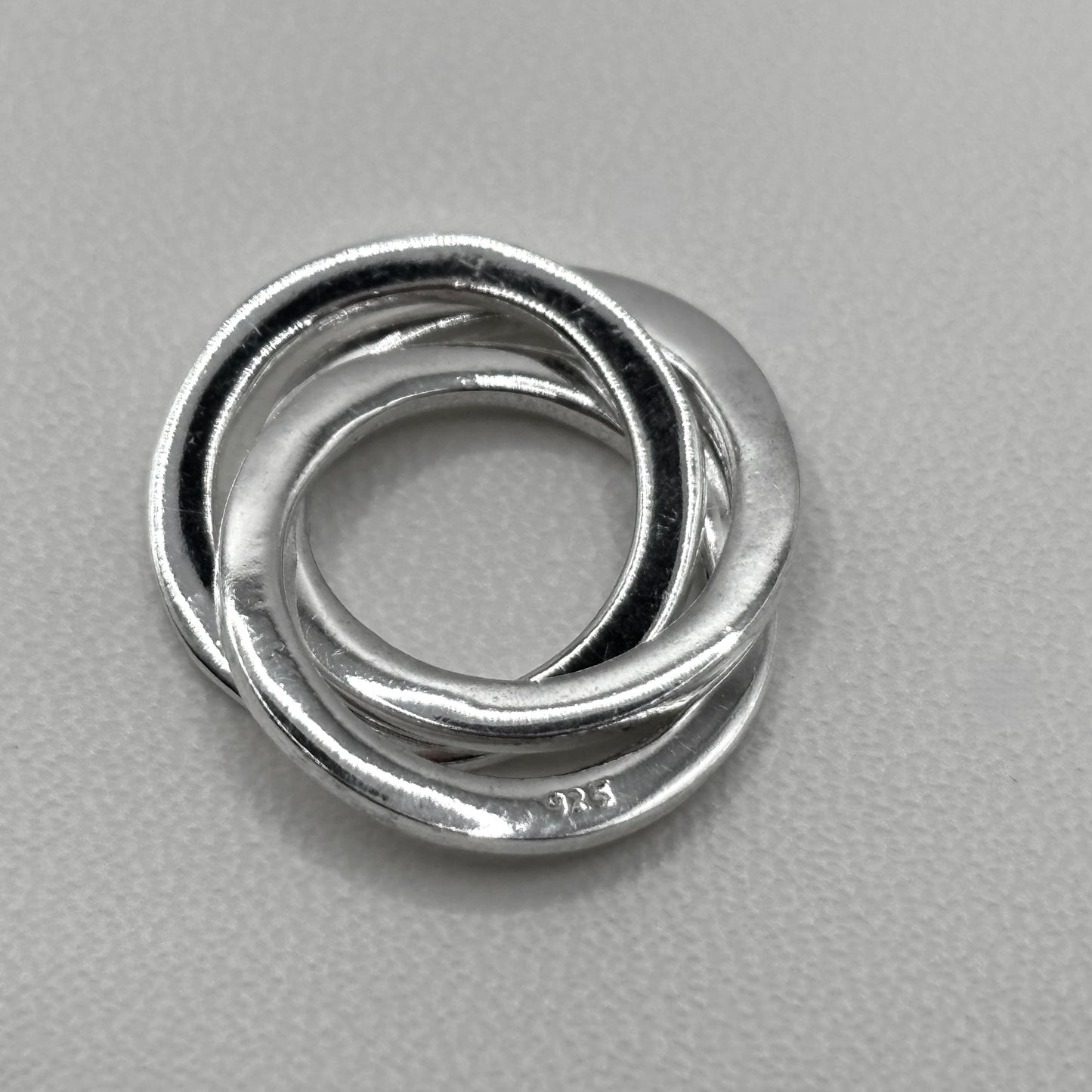Three Ring Pendant on a Fine Belcher Chain