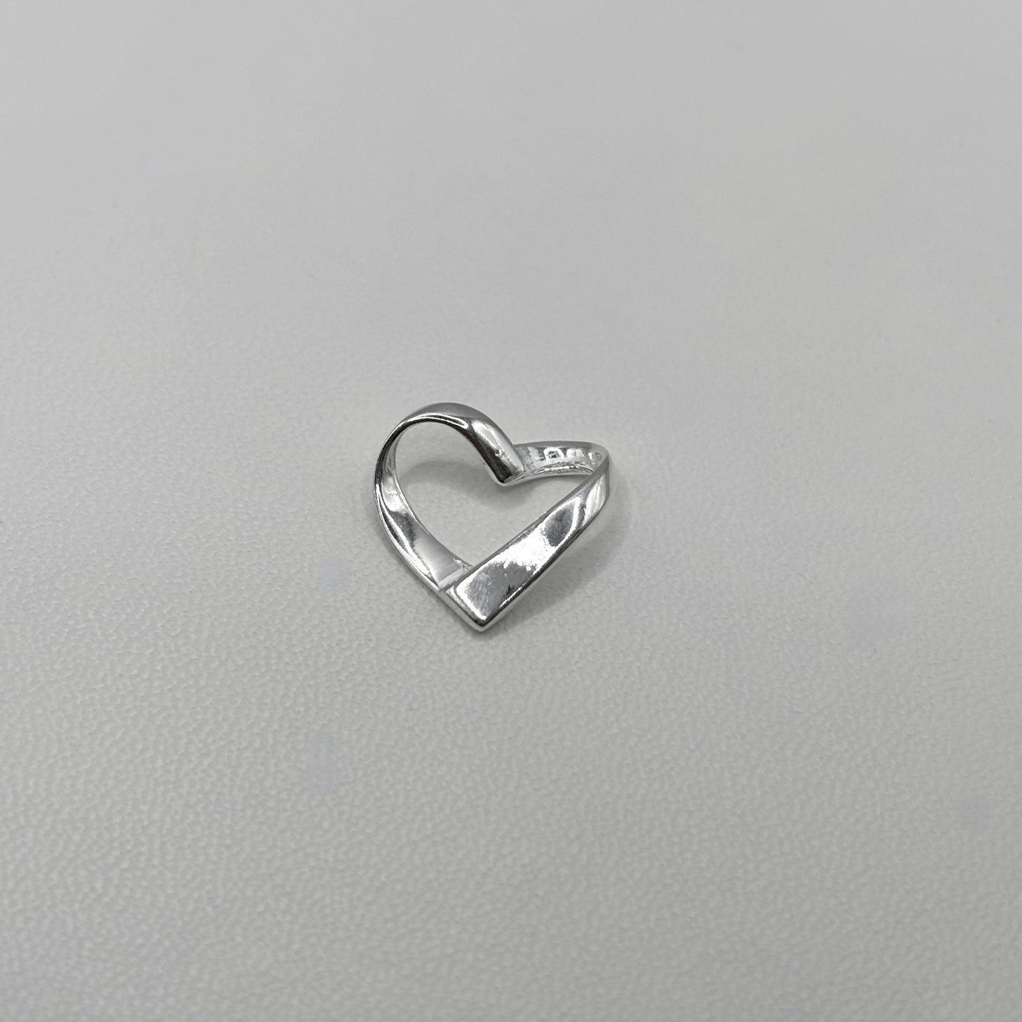 Ribbon Heart Pendant on a Fine Belcher Chain - Small