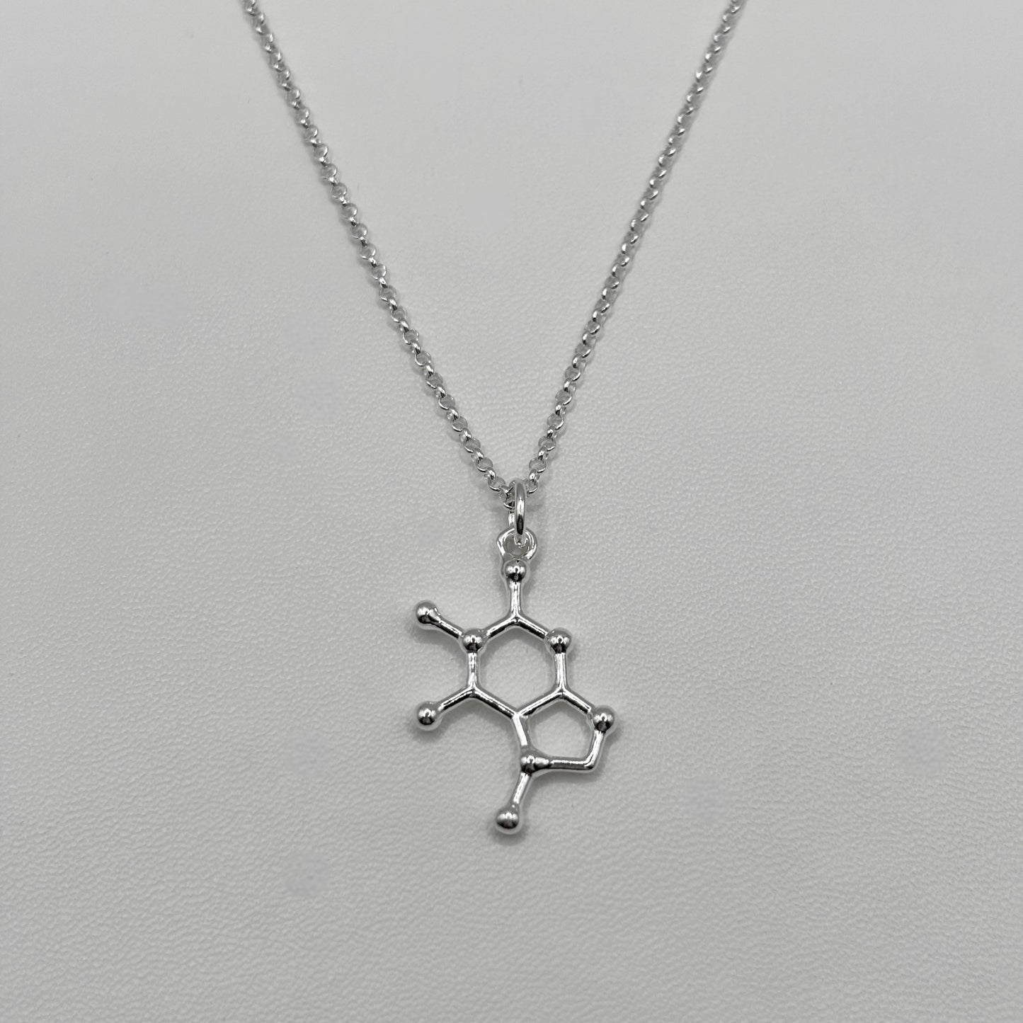 Chocolate Molecule Pendant on a Fine Belcher Chain