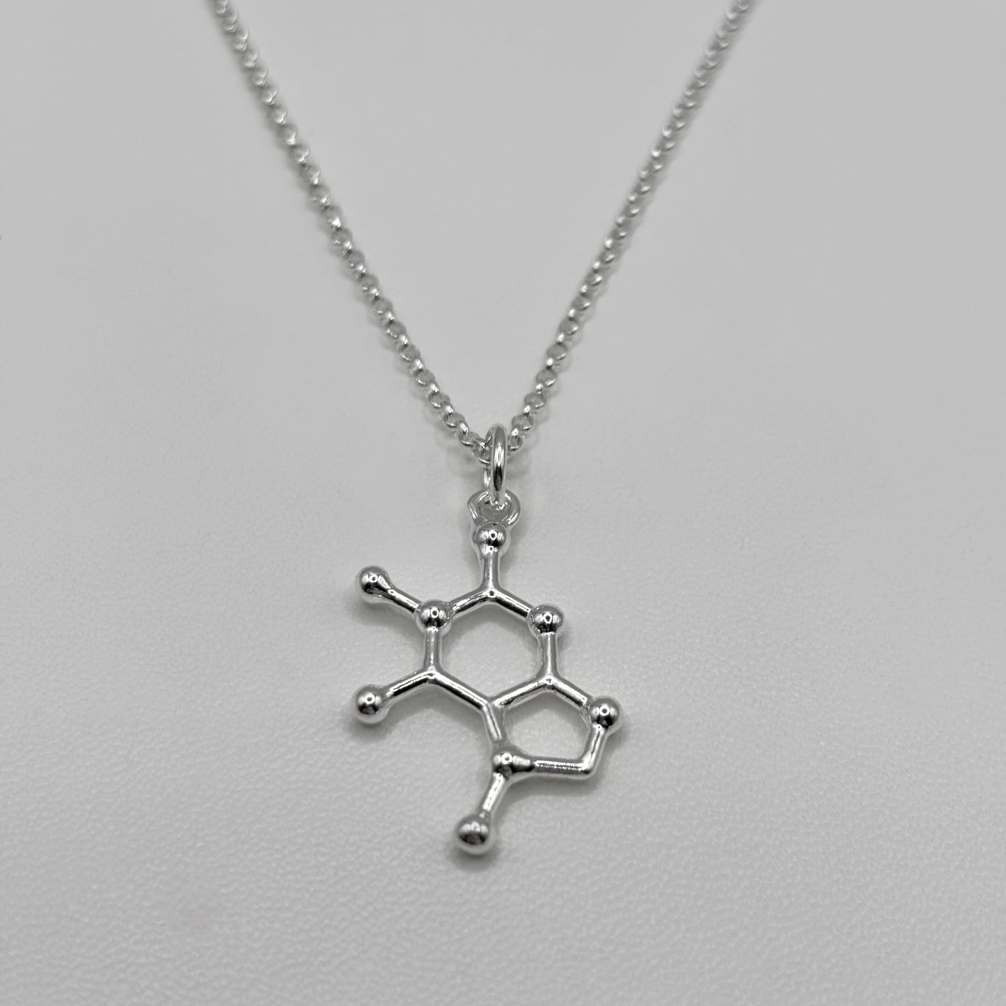 Chocolate Molecule Pendant on a Fine Belcher Chain