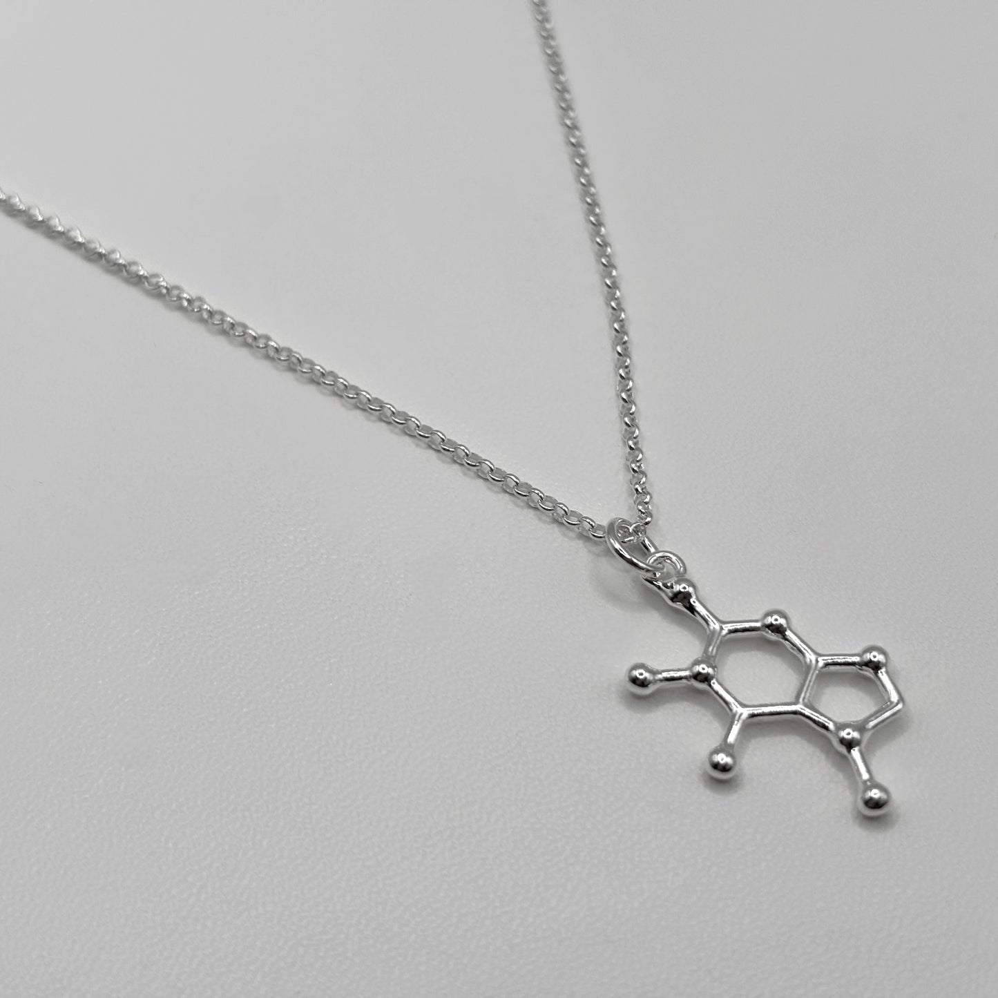 Chocolate Molecule Pendant on a Fine Belcher Chain