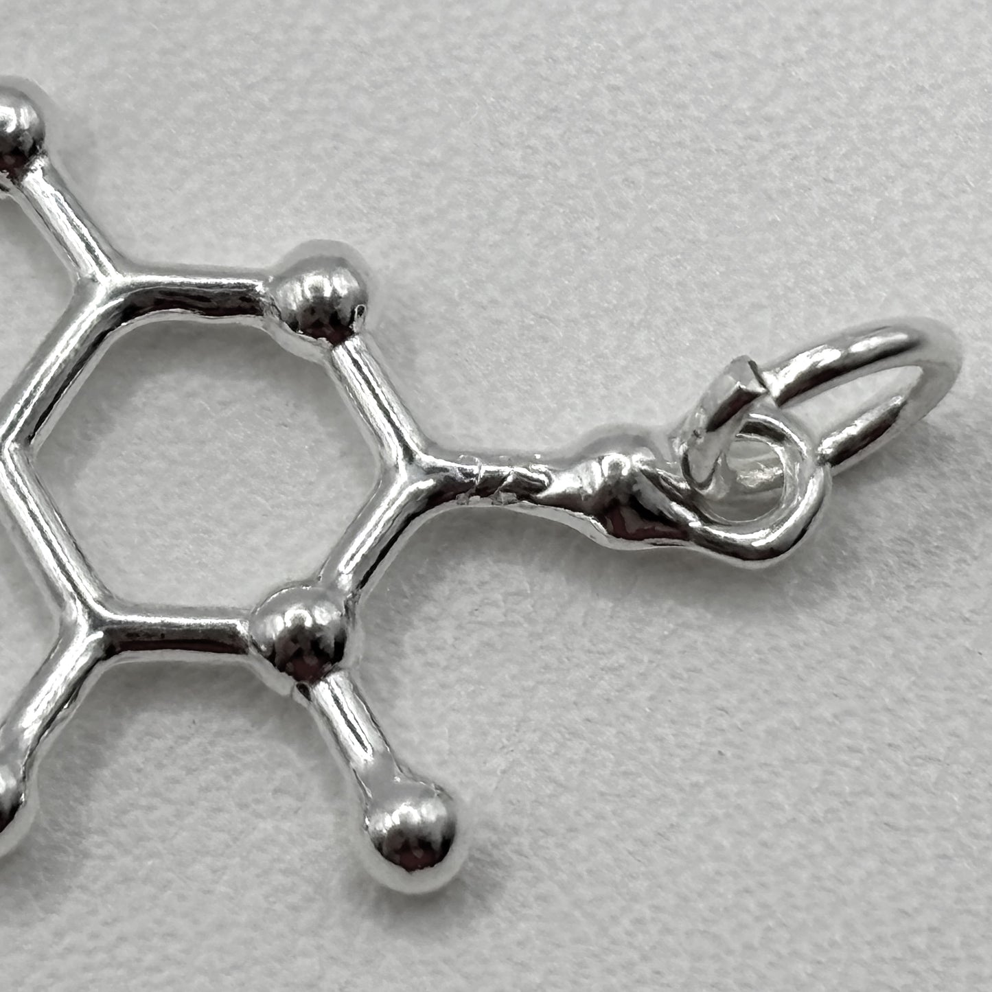 Chocolate Molecule Pendant on a Fine Belcher Chain