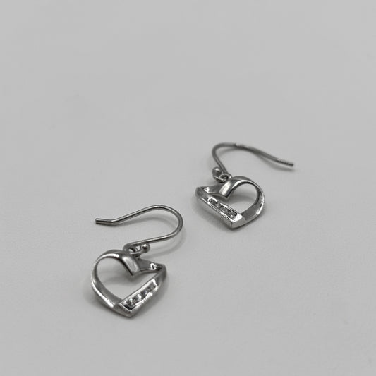 Ribbon Heart Drop Earrings