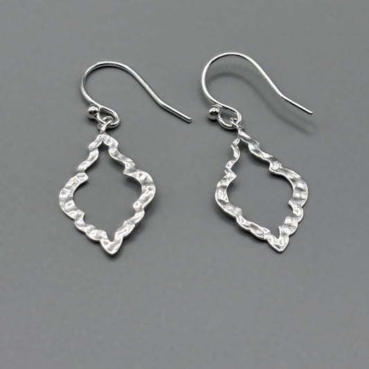 Ornate Diamond Cut Drop Earrings