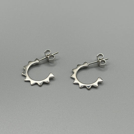 Sun Half Hoop Stud Earrings