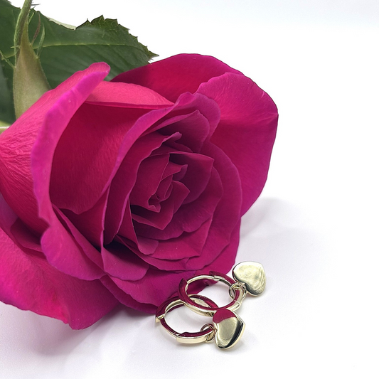 Gold Heart Huggie