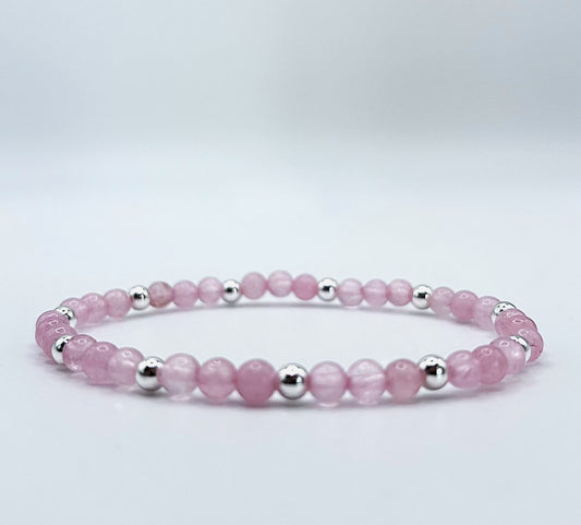Rose Quartz Bead Stacking Bracelet